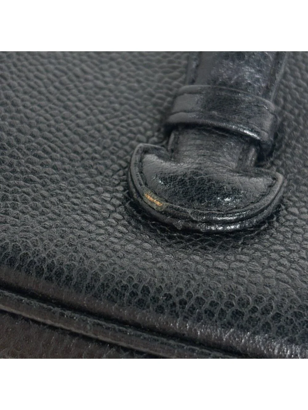Chanel Makeup Pouch CC Logo Vanity Caviar Leather Black